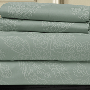 go to printed paisley sheet set sage